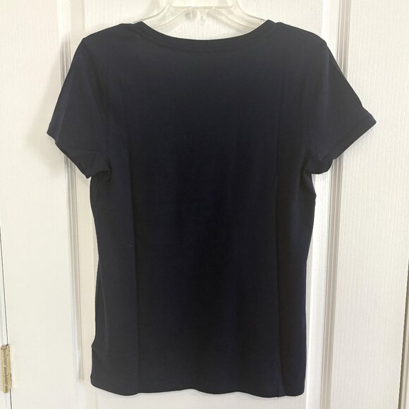 Gap Favorite Tee V-Neck T-Shirt Short Sleeve Top Navy Blue Size Medium NEW - Picture 4 of 6